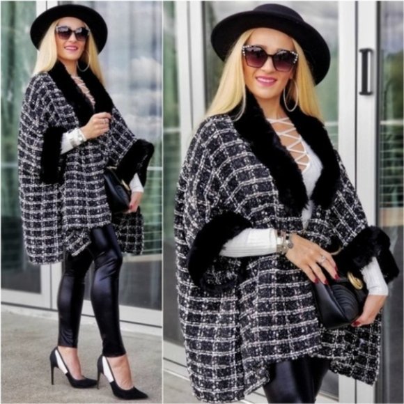 🔥BACK IN STOCK! CHANTELLA Tweed Cape ☆BEST SEL… - Picture 6 of 14